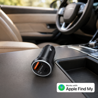 Chargeur de voiture universel USB + Type-C en ABS, sortie 12V/2A, modèle TR200, certification MIF, Find My Tracker