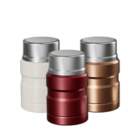Tasse à ragoût en acier inoxydable de 500 ml/17 oz en gros, avec couvercle et cuillère, double paroi sous vide en acier 18/8, sans BPA, pour le bureau
