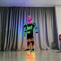Светодиодные костюмы: современные костюмы роботов с LED-подсветкой и светящаяся танцевальная одежда для сценических выступлений, унисекс, полиэстер, для взрослых.