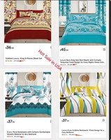 Ensemble de draps de lit de luxe sublime, 8 pièces, ensemble de literie taille king, avec draps, taies d'oreiller, rideaux pour la décoration de chambre moderne