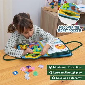 Juguetes Educativos Tempranos, Tablero de Actividades de Fieltro con Animales Salvajes, Tablero de Aprendizaje para Niños Pequeños - Product Image 3