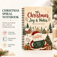 Cuaderno Espiral Premium al por Mayor con Lista de Regalos Navideños Impresa, A5, 100 Hojas, Papel Rayado de 80 g/m², Cubierta de 300 g/m², Encuadernación de Doble Alambre