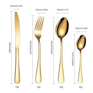 ชุดช้อนส้อมสแตนเลสแบบใช้แล้วทิ้ง24ชิ้นชุดช้อนส้อมมีดหนาดีไซน์ตะวันตกสุดหรูทันสมัยสำหรับโรงแรมและแคมป์ปิ้ง - Product Image 6