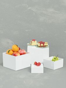 Acrylic hiển thị thực phẩm đứng Khối lập phương Acrylic ngọt ngào hiển thị đứng Acrylic trắng Acrylic 5 mặt hộp hiển thị trung tâm hiển thị Acrylic đứng - Product Image 3