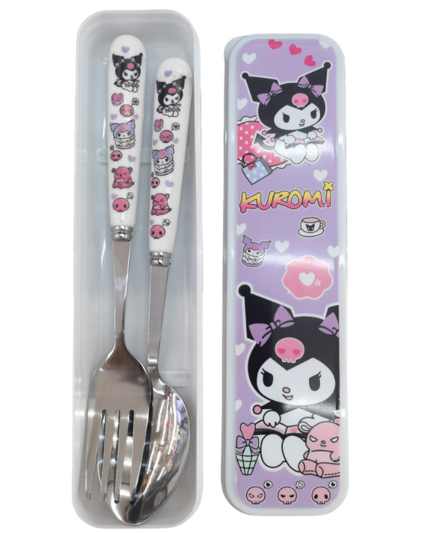 Новинка Kuromi 304 посуда из нержавеющей стали Cinnamoroll серии Ложка Вилка Мелодия детская посуда набор для студентов
