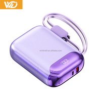 Nouvelle mini batterie externe électronique 20000 mAh, mince et portable, avec câble USB-C, Powerbanks 20000 mAh