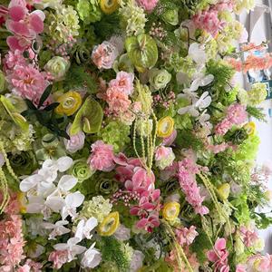 Decoración para Bodas, Hoteles, Fiestas y Eventos, Pared de Flores de Seda Verde Salvia y Blanca, Pared de Rosas Rosadas, Fondo para Fotos de 8x8 pies - Product Image 5