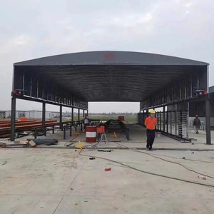 Outdoor <b>Large</b> Warehouse Tent Q235 Galvanized Steel Folding Manual Operation Sun Shelter For Factory Passageway - Product Image 1
