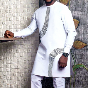 CCY Vintage Blanc Ethnique Africain <span class=keywords><strong>Boubou</strong></span> <span class=keywords><strong>Homme</strong></span> Musulman Vêtement Islamique Ramadan Jalabiya pour Hommes Qamis <span class=keywords><strong>Homme</strong></span> Musulman - Product Image 1