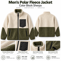 Veste d'hiver pour homme en polaire Sherpa à poils longs, motif géométrique, entièrement zippée, manteau d'extérieur, motif personnalisé, OEM ODM, fournisseur d'usine en gros