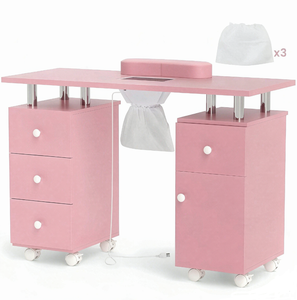 Table de manucure mobile avec roulettes, bureau de manucure mobile pour salon de manucure professionnel, spa et usage domestique - Product Image 1