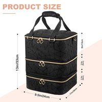 Trousse de Maquillage ODM 3 Couches Détachables en Cuir PU pour Femme, Organisateur de Vernis à Ongles 84 Compartiments Grande Capacité, Sac de Voyage