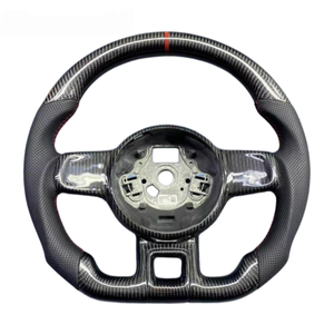 Volante in Vera Fibra di Carbonio Personalizzato Stile Racing con Fondo Piatto per Accessori Interni Auto Beetle <span class=keywords><strong>Cabrio</strong></span> - Product Image 3