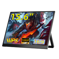 Moniteur double écran pliable à 180 degrés, mode ordinateur portable, mode partage, mode support, écran tactile IPS FHD 15,6 pouces pour la multitâches
