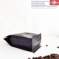 Pochette à fond carré personnalisable en papier biodégradable avec finition mate pour emballage individuel de café, thé, herbes détox