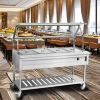 Table à vapeur électrique en gros, en acier inoxydable, chauffe-plats pour buffet, présentoir alimentaire commercial pour restaurant et traiteur