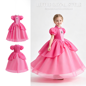 Princesse Peach Costume Robe pour Filles Cosplay Performance Outfit <span class=keywords><strong>Mario</strong></span> et Princesse Peach Robe pour Enfants - Product Image 2
