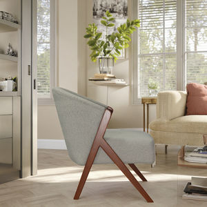 Sillón <span class=keywords><strong>de</strong></span> Tela con Estructura <span class=keywords><strong>de</strong></span> Madera, Asiento Cómodo, Sillón <span class=keywords><strong>de</strong></span> Salón, Decoración del Hogar - Product Image 5