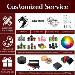 Juego de Dados de Metal de Aleación de Zinc Personalizables, Dados Poliédricos para Juegos de Rol de <span class=keywords><strong>Dungeons</strong></span> & <span class=keywords><strong>Dragons</strong></span> - Product Image 5