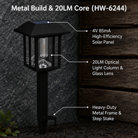 Lampes solaires pour allées extérieures, étanches, 20LM, en métal et verre, lampes à piquet pour jardin, pelouse, villa, propriété, allée, patio