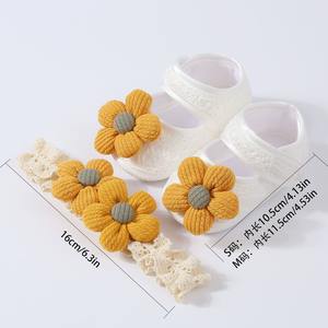 Chaussures pour tout-petits, chaussures à fleurs bébé fille antidérapantes douces, semelle souple en coton antidérapant légères chaussures bébé pour bébés âgés de 0 à 12 <span class=keywords><strong>mois</strong></span> - Product Image 6
