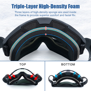 משקפי סקי סבירים yuedio עם עדשות אנטי ערפל הגנה <span class=keywords><strong>uv</strong></span> עיצוב קל משקל עבור ספורט החורף - Product Image 3