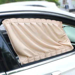 Aluminum Rail Car Side Window Curtain With Elastic, Sunshade Stretchable Car Curtain