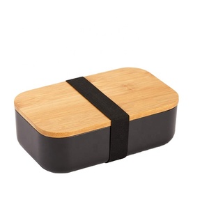 Microwave heated safe and refrigerated one layer lunch box super capacity 1000ML bento boxes with bamboo cover