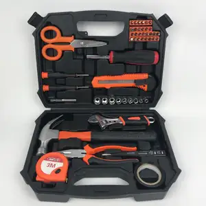 49pcs household tool set precision screwdrivers hammer measure tape scissor adjustable wrench bits etc tools