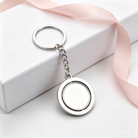 Porte-clés rond en alliage de zinc, style tendance, pendentif circulaire, cadeau