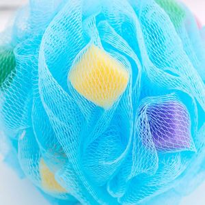 Grande boule de bain durable avec sangle, serviette exfoliante, motif floral, éponge en nylon à particules, filet à bulles - Product Image 3