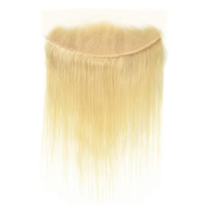 Vente en gros # <span class=keywords><strong>Frontal</strong></span> en dentelle transparente 13x4 blond platine 613, lisse, pré-épilé, 100% cheveux humains, fournisseur d'usine - Product Image 5