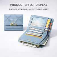 Dompet Wanita Cantik Anti Maling dengan Embossing Custom, Bahan PU, Motif Kartun, Tahan Air, untuk Wanita dan Remaja Putri