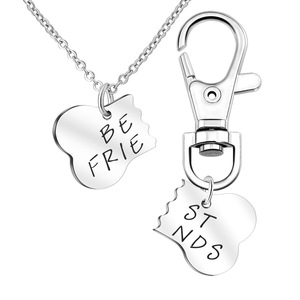 สร้อยคอกระดูกสุนัข BFF ลายเพื่อนเพื่อนที่ดีที่สุดตลอดไปพวงกุญแจสุดสร้างสรรค์สำหรับทุกเพศสเตนเลสสตีลที่ได้แรงบันดาลใจจากสร้อยคอกระดูกสุนัข - Product Image 6