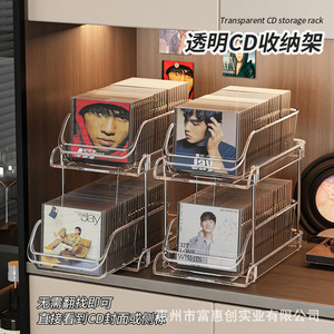 Estante para CD, caja de almacenamiento de escritorio para CD, discos de vinilo, discos ópticos y cintas, estante de exhibición de álbumes - Product Image 2