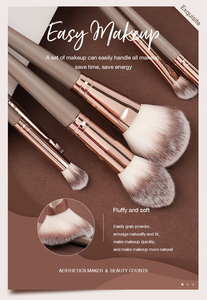 MAANGE Juego <span class=keywords><strong>de</strong></span> <span class=keywords><strong>Brochas</strong></span> <span class=keywords><strong>de</strong></span> <span class=keywords><strong>Maquillaje</strong></span> Multifuncional, 9 Piezas, Sombra <span class=keywords><strong>de</strong></span> Ojos, Polvo y <span class=keywords><strong>Base</strong></span> Líquida - Product Image 2