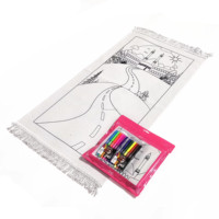 Tapis de prière en velours 2025, ensemble cadeau, crayons aquarelle, tapis de prière pour enfants