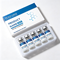 Étiquettes personnalisées en vinyle PVC holographique résistantes à l'eau et aux UV pour flacons de peptides 3ml/10ml/30ml, boîtes en papier assorties disponibles