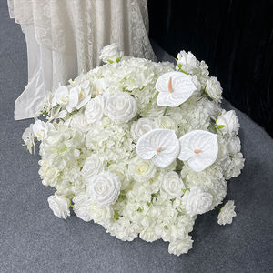 Promesa de alta calidad boda marfil blanco rosa centros de mesa estilo clásico Bola de flores artificiales para eventos de boda - Product Image 3