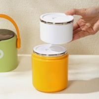 Boîte à lunch isotherme en acier inoxydable 304 avec couvercle, portable, double couche, style japonais, 800-1000 ml, compatible micro-ondes et congélateur