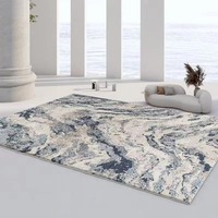 Tapis moderne gris noir, doux et grand, pour salon et chambre à coucher