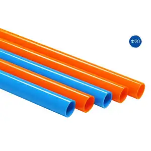 Tubo de conduíte colorido PVC elétrico 16mm 20mm 25mm Cor Azul Laranja