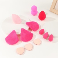 12 pièces maquillage oeuf poudre bouffée ensemble en forme de larme gourde fond biseau maquillage éponge Mini maquillage éponge doigt bouffée