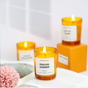 Tasse orange 100g bougie <span class=keywords><strong>d</strong></span>'aromathérapie atmosphère avancée cire de soja sans fumée fête anniversaire chambre <span class=keywords><strong>parfum</strong></span> maison - Product Image 5