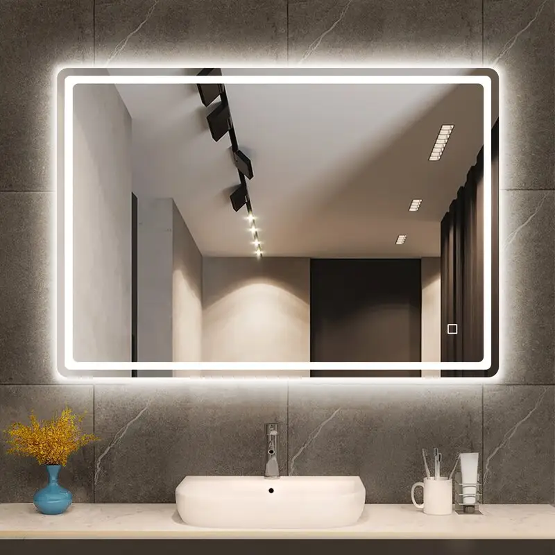 Nuovi prodotti caldi Smart grande bagno domestico specchio illuminato a Led con cornice