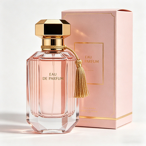 Flacon de parfum en verre octogonal de luxe vide avec bouchon hexagonal doré et pompon, logo personnalisé, flacon vaporisateur de parfum rechargeable - Product Image 4