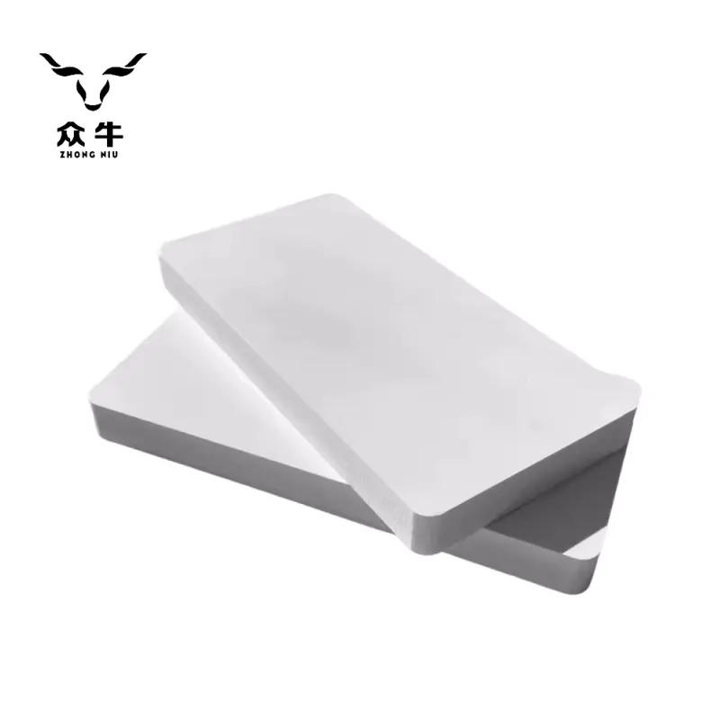 ZHONGNIU 1220*2440mm 4*8 feet Snow White Color PVC Foam Board China Manufacturer Rigid Waterproof Plastic Foam