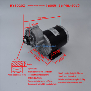MY1020Z 36V 450W 600W DC Dc Brosse Moteur de <span class=keywords><strong>roue</strong></span> d'entraînement pour Scooter électrique Balance Car - Product Image 6
