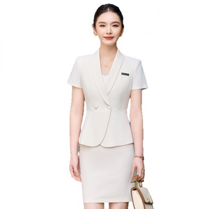 Women's Short Sleeve Skirt Suit Summer 2026 Double Breasted Business Hotel Uniform Reception Workwear - Product Image 5