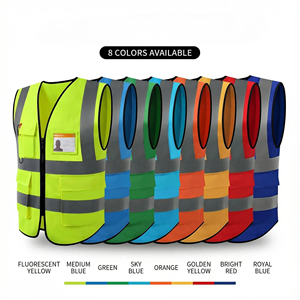 سترة أمان عاكسة مخصصة بأربعة جيوب، عالية الانعكاس من الفئة 3 وفقًا لمعايير ANSI لعمال البناء والموانئ والسلامة البحرية - Product Image 3